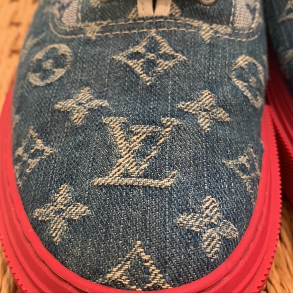 Louis Vuitton Trocadero Logo Denim Sneaker - Picture 8 of 10